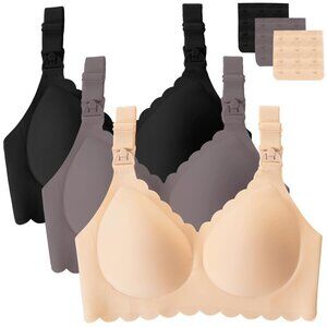 Gailife 3 Pack Nursing Bras for Breastfeeding Seamless Wireless Maternity Bras
